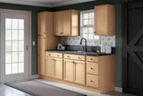 Project Source Oak Brook 30-in W x 18-in H x 12-in D Natural Unfinished Oak Wall Fully Assembled Cabinet (Flat Panel Square Door Style)