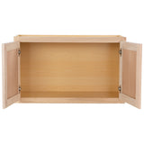 Project Source Oak Brook 30-in W x 18-in H x 12-in D Natural Unfinished Oak Wall Fully Assembled Cabinet (Flat Panel Square Door Style)