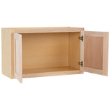 Project Source Oak Brook 30-in W x 18-in H x 12-in D Natural Unfinished Oak Wall Fully Assembled Cabinet (Flat Panel Square Door Style)
