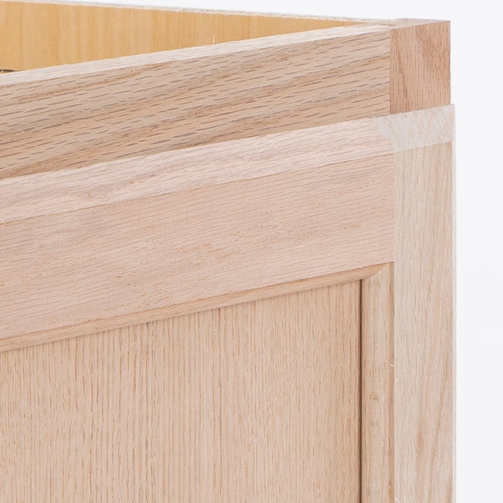 Project Source Oak Brook 30-in W x 18-in H x 12-in D Natural Unfinished Oak Wall Fully Assembled Cabinet (Flat Panel Square Door Style)