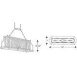 Progress Lighting Desiree 6-Light Silver Ridge Glam Linear Kitchen Island Light, 38-in