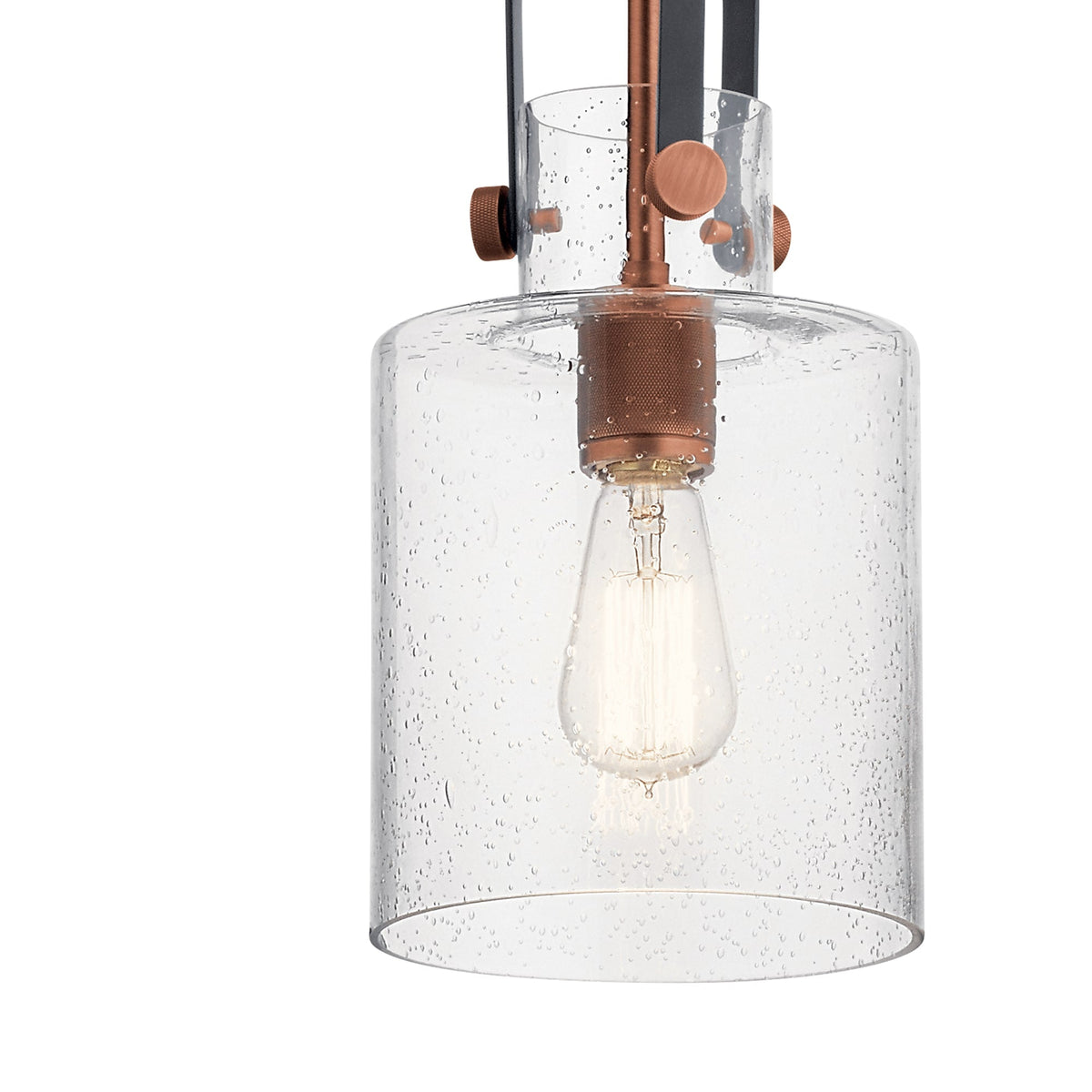 Kichler Kitner 3-Light Black and Antique Copper Industrial Dry Rated Chandelier
