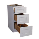 Design House Brookings 18-in W x 34.5-in H x 24-in D White Maple 3-Drawer Base Ready To Assemble Plywood Cabinet (Recessed Panel Style)