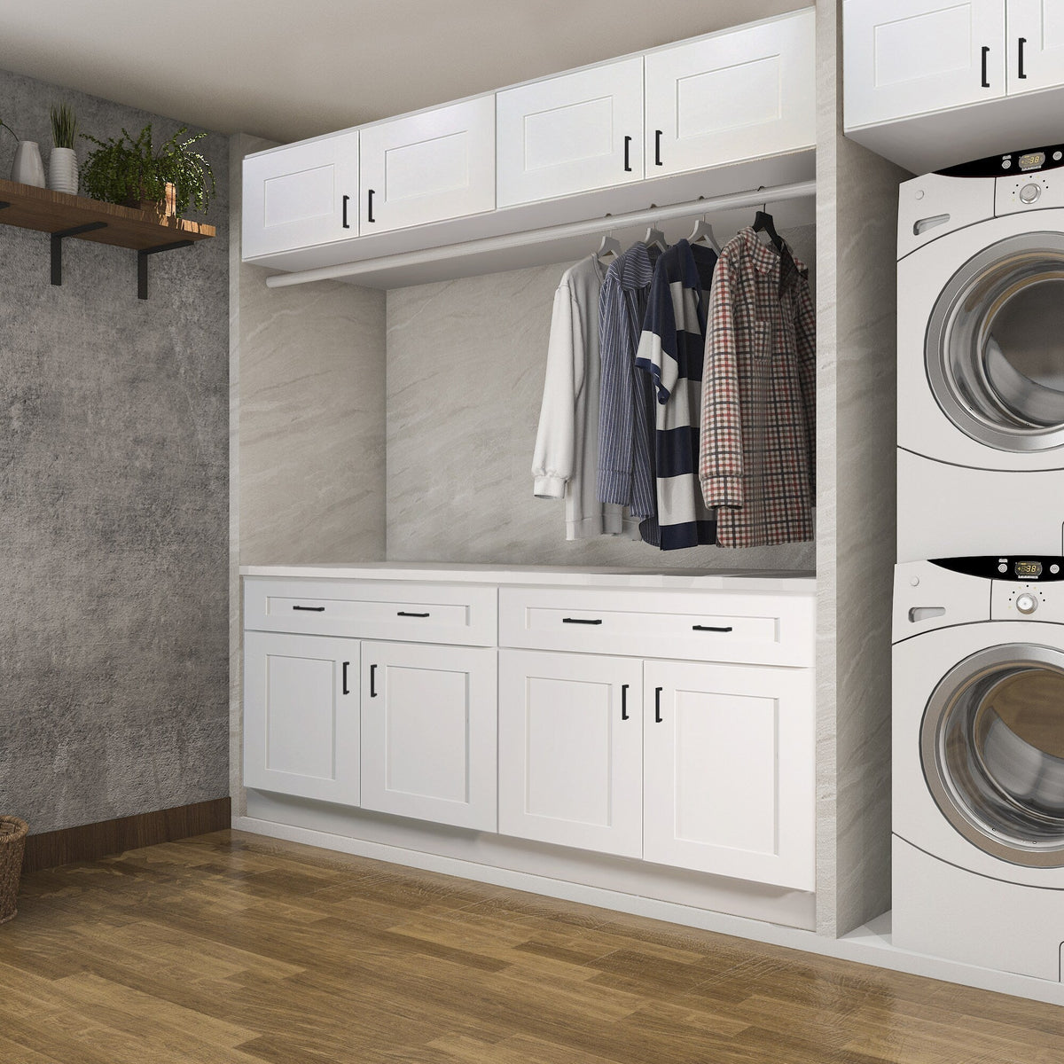 Design House Brookings 18-in W x 84-in H x 24-in D White Maple Pantry Fully Assembled Plywood Cabinet (Recessed Panel Shaker Door Style)