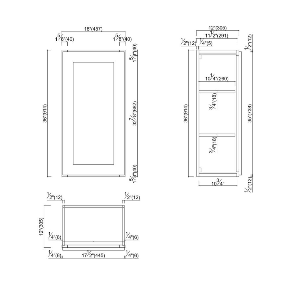 Design House Brookings 18-in W x 36-in H x 12-in D Espresso Maple Wall Ready To Assemble Plywood Cabinet (Recessed Panel Shaker Door Style)