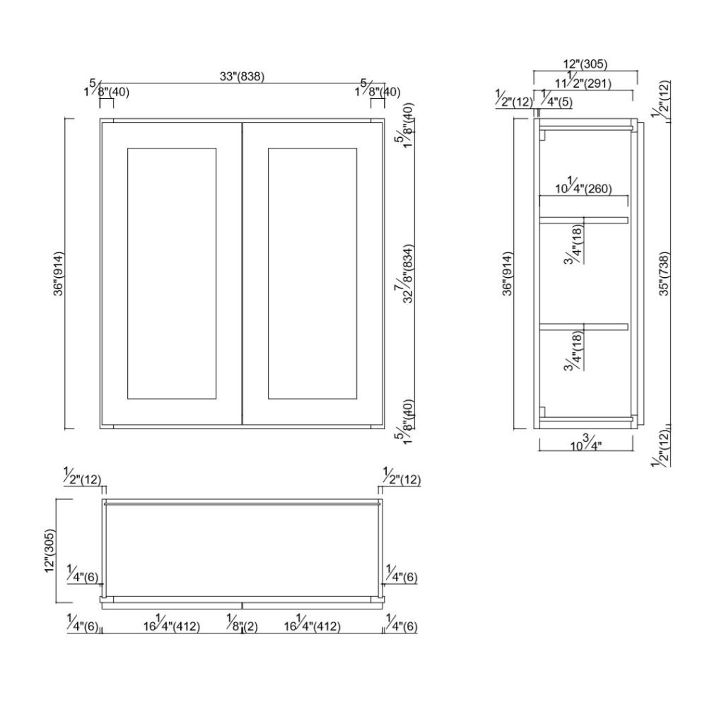Design House Brookings 33-in W x 36-in H x 12-in D Espresso Maple Wall Ready To Assemble Plywood Cabinet (Recessed Panel Shaker Door Style)
