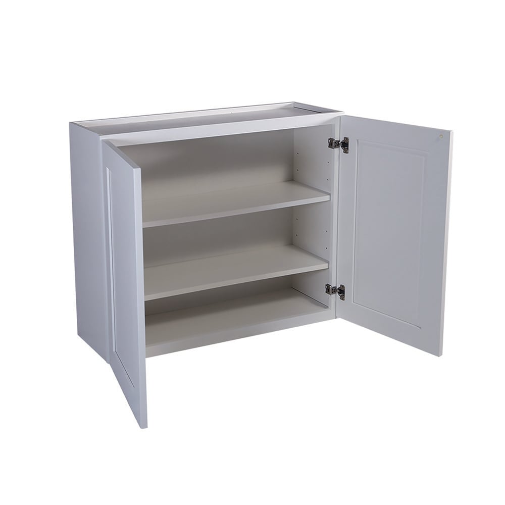 Design House Brookings 36-in W x 24-in H x 12-in D White Maple Wall Fully Assembled Plywood Cabinet (Recessed Panel Shaker Door Style)