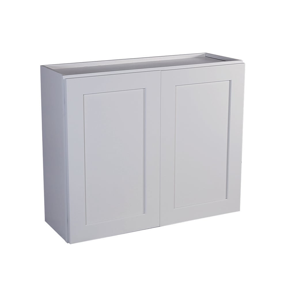 Design House Brookings 36-in W x 24-in H x 12-in D White Maple Wall Fully Assembled Plywood Cabinet (Recessed Panel Shaker Door Style)