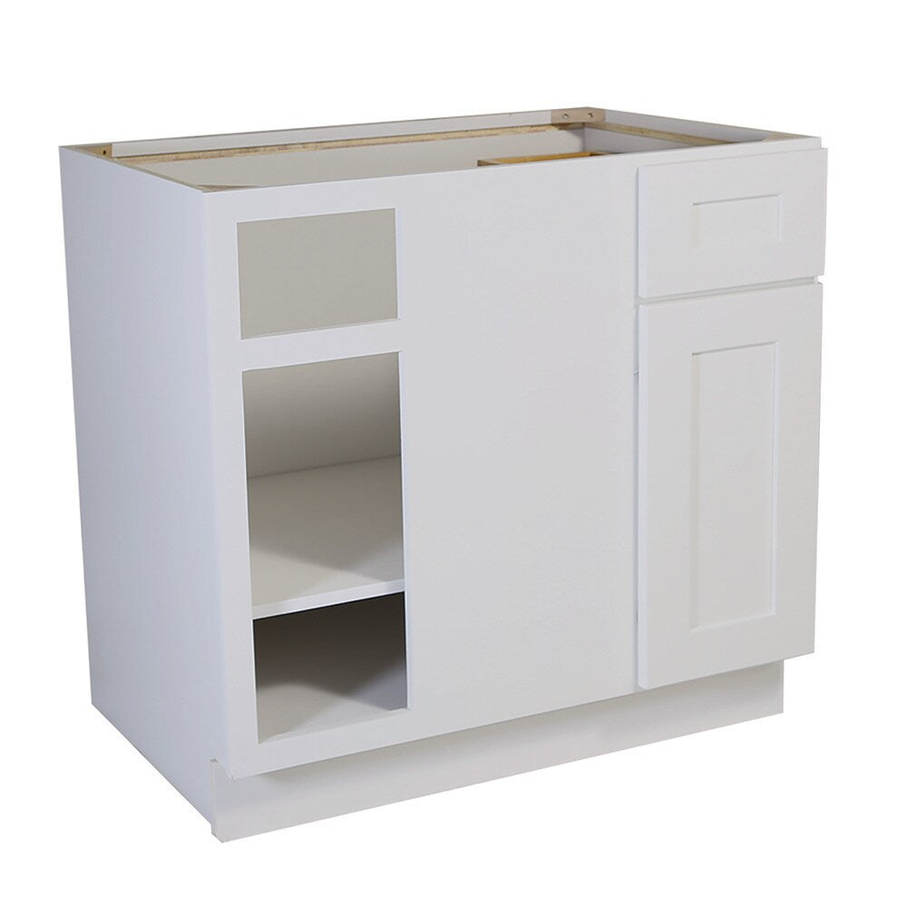 Design House Brookings 36-in W x 34.5-in H x 24-in D White Maple Blind 1-Drawer Base Ready To Assemble Plywood Cabinet (Recessed Panel Shaker Style)