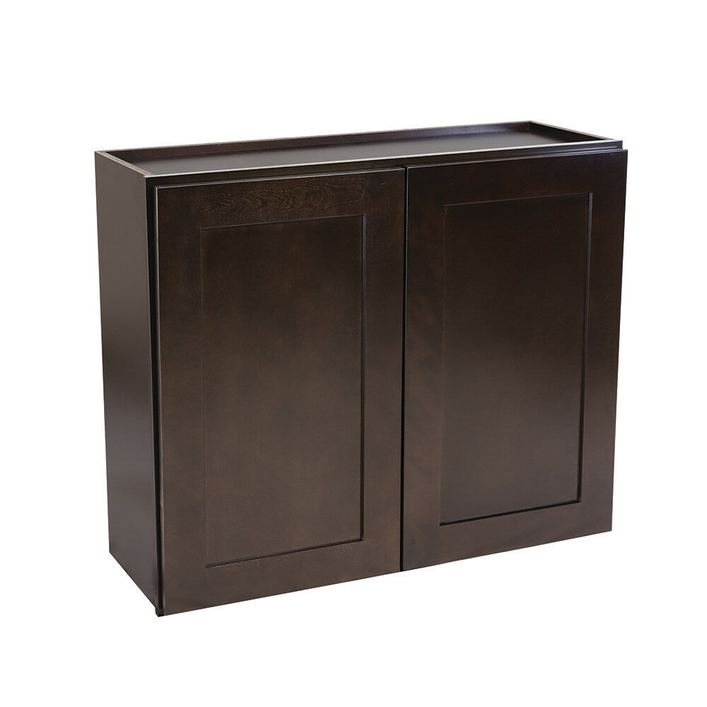 Design House Brookings 33-in W x 36-in H x 12-in D Espresso Maple Wall Ready To Assemble Plywood Cabinet (Recessed Panel Shaker Door Style)