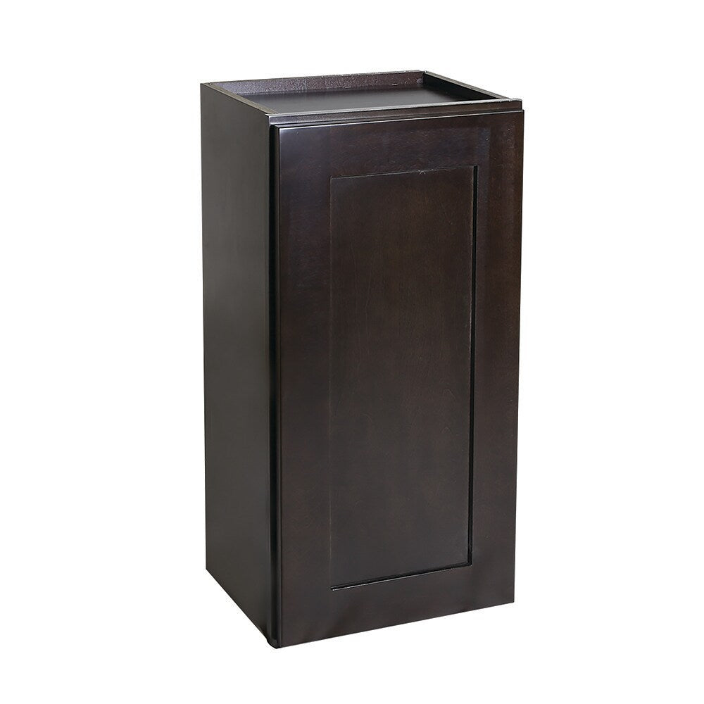 Design House Brookings 18-in W x 36-in H x 12-in D Espresso Maple Wall Ready To Assemble Plywood Cabinet (Recessed Panel Shaker Door Style)