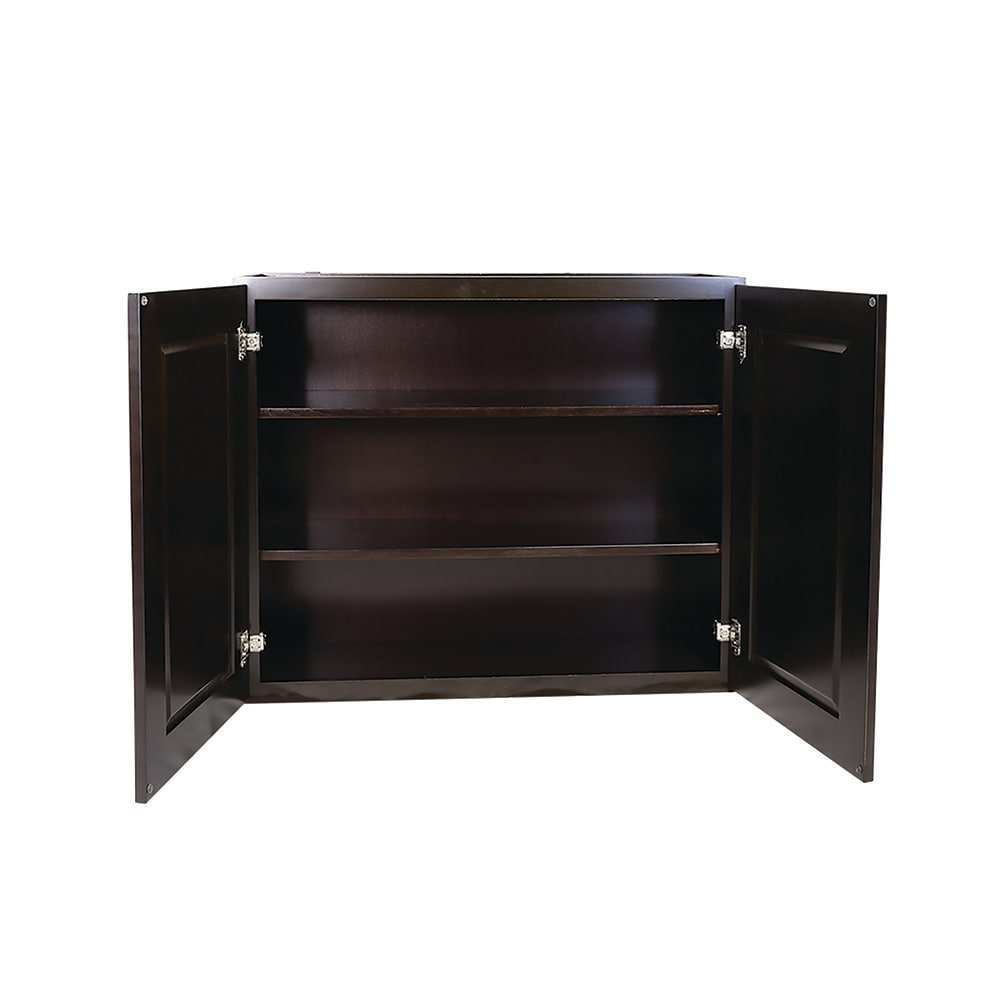 Design House Brookings 33-in W x 36-in H x 12-in D Espresso Maple Wall Ready To Assemble Plywood Cabinet (Recessed Panel Shaker Door Style)