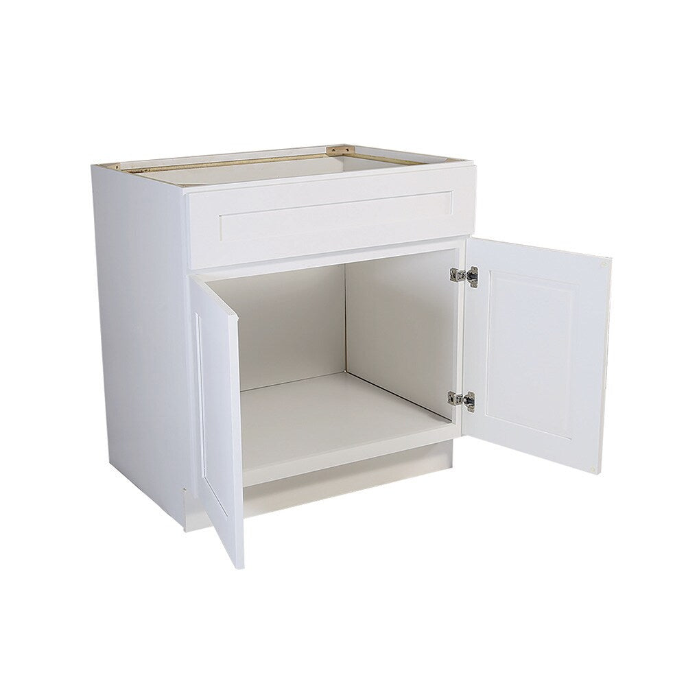 Design House Brookings 30-in W x 34.5-in H x 24-in D White Maple Base Fully Assembled Plywood Cabinet (Recessed Panel Shaker Door Style)