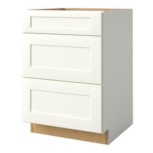 allen + roth Aveley 24-in W x 34.5-in H x 24-in D Linen Maple Drawer Base Semi-Custom Cabinet