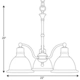 Progress Lighting Madison 3-Light Brushed Nickel Transitional Chandelier