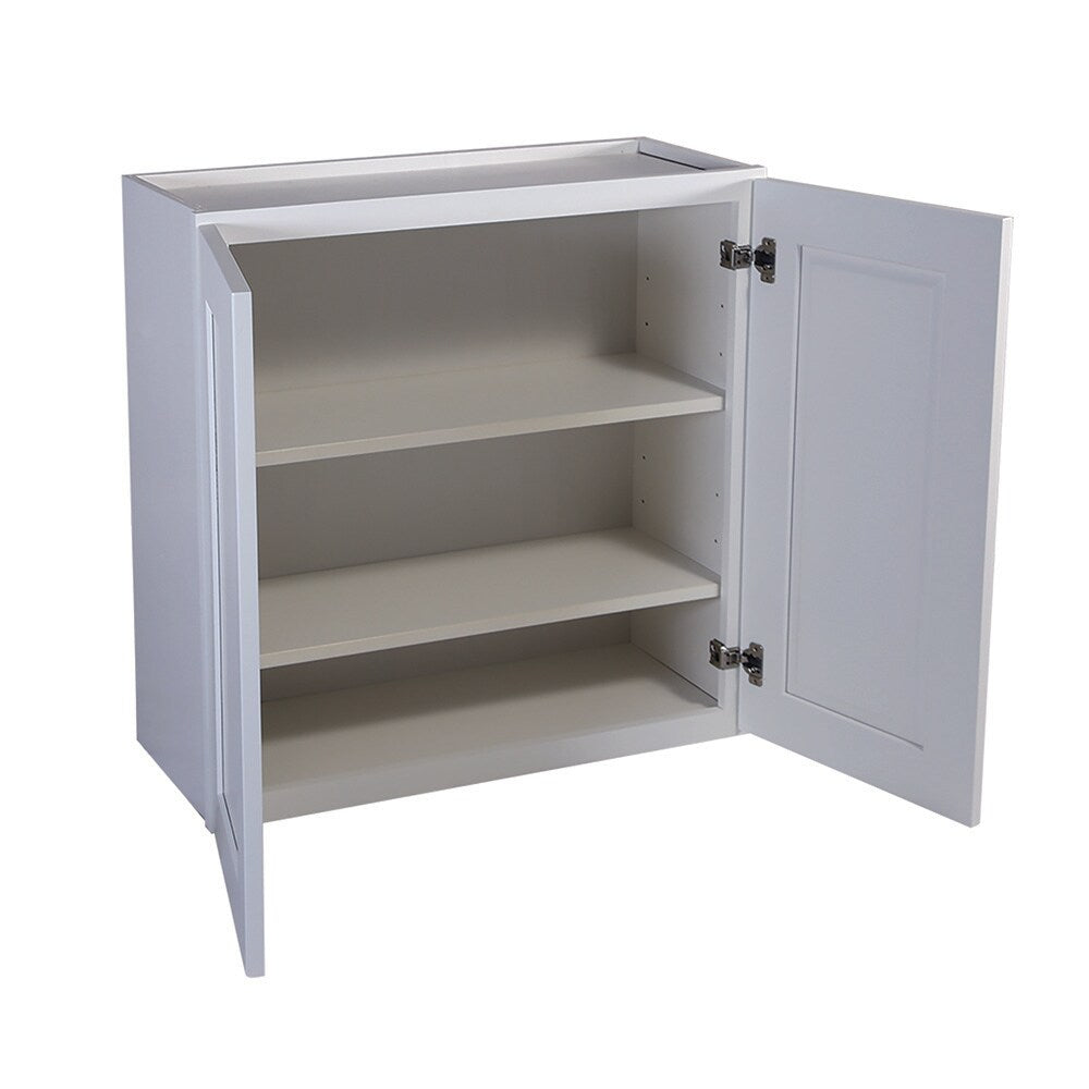 Design House Brookings 30-in W x 24-in H x 12-in D White Maple Wall Fully Assembled Plywood Cabinet (Recessed Panel Shaker Door Style)