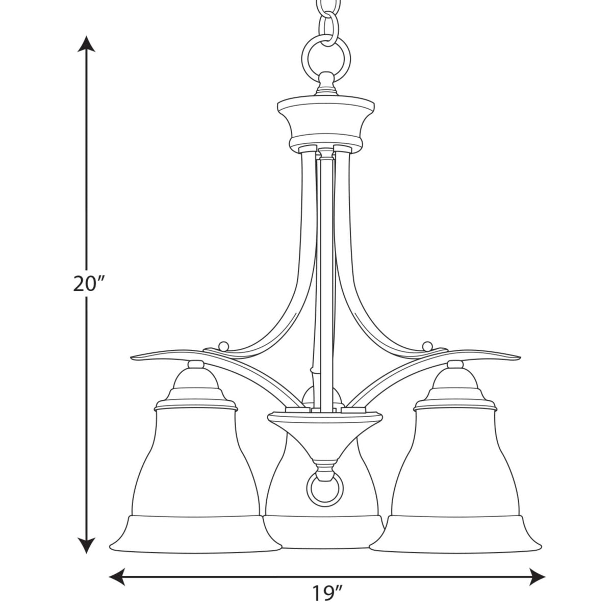 Progress Lighting Trinity 3-Light Antique Bronze Transitional Chandelier