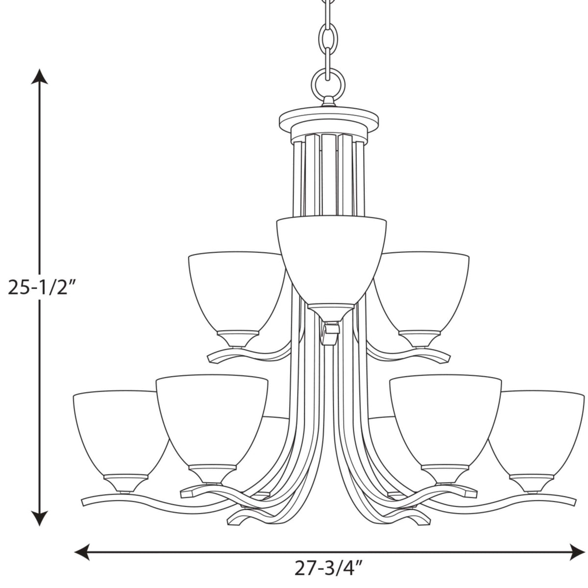 Progress Lighting Laird 9-Light Antique Bronze Transitional Chandelier