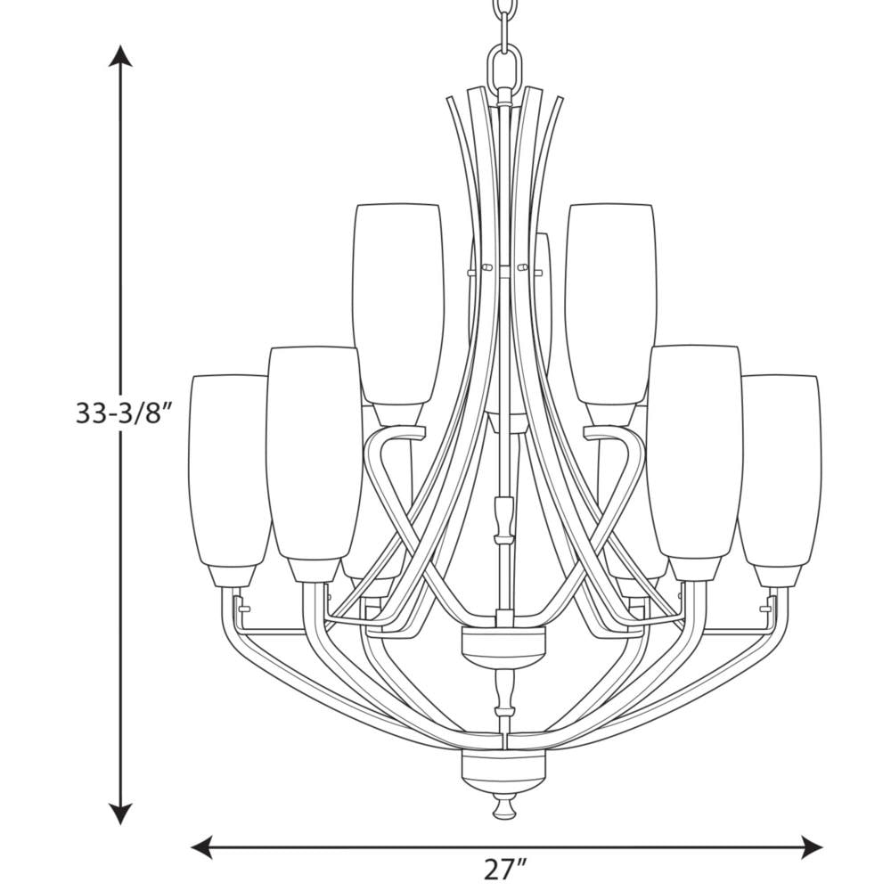Progress Lighting Wisten 9-Light Antique Bronze Transitional Chandelier