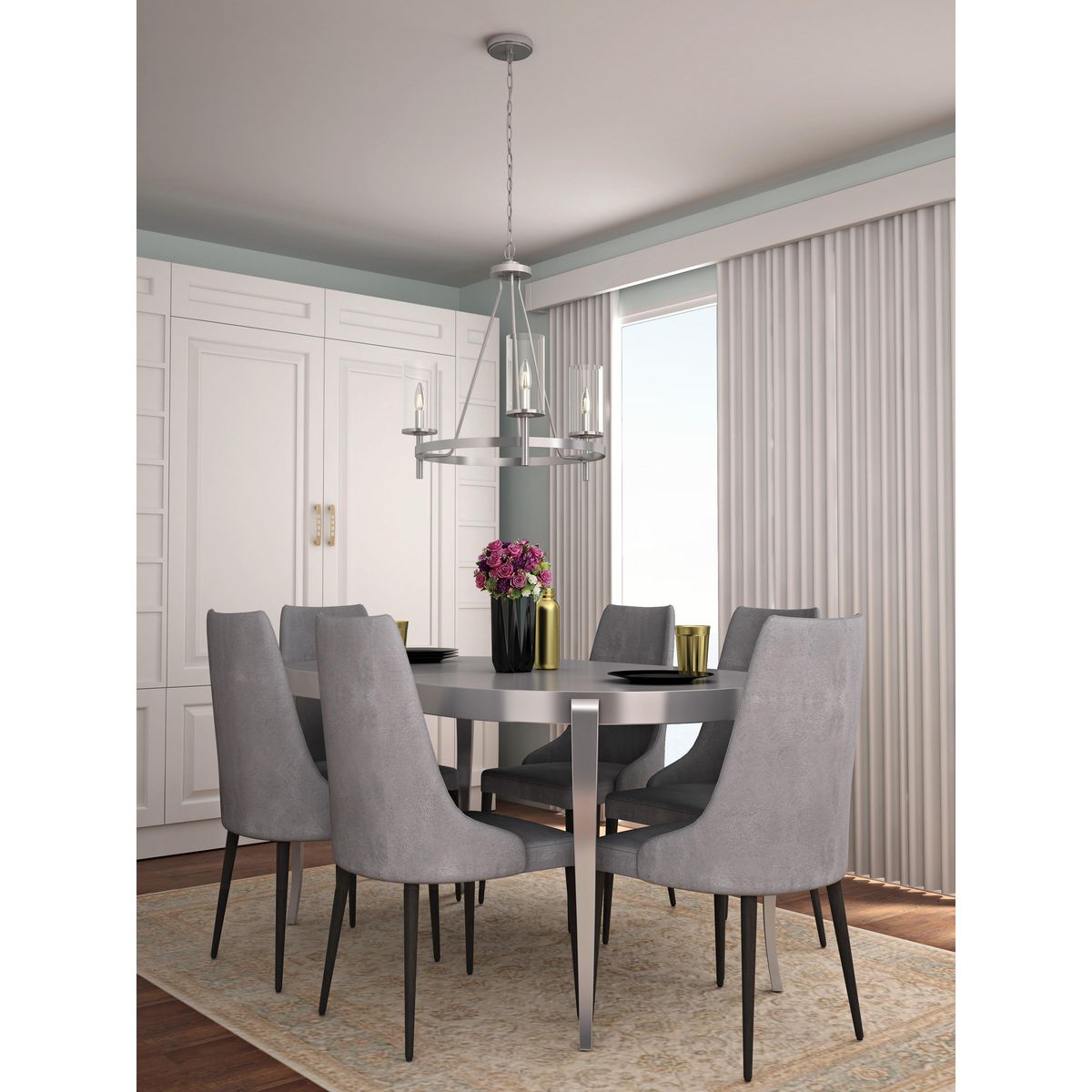 Progress Lighting Strahan 3-Light Brushed Nickel Transitional Chandelier