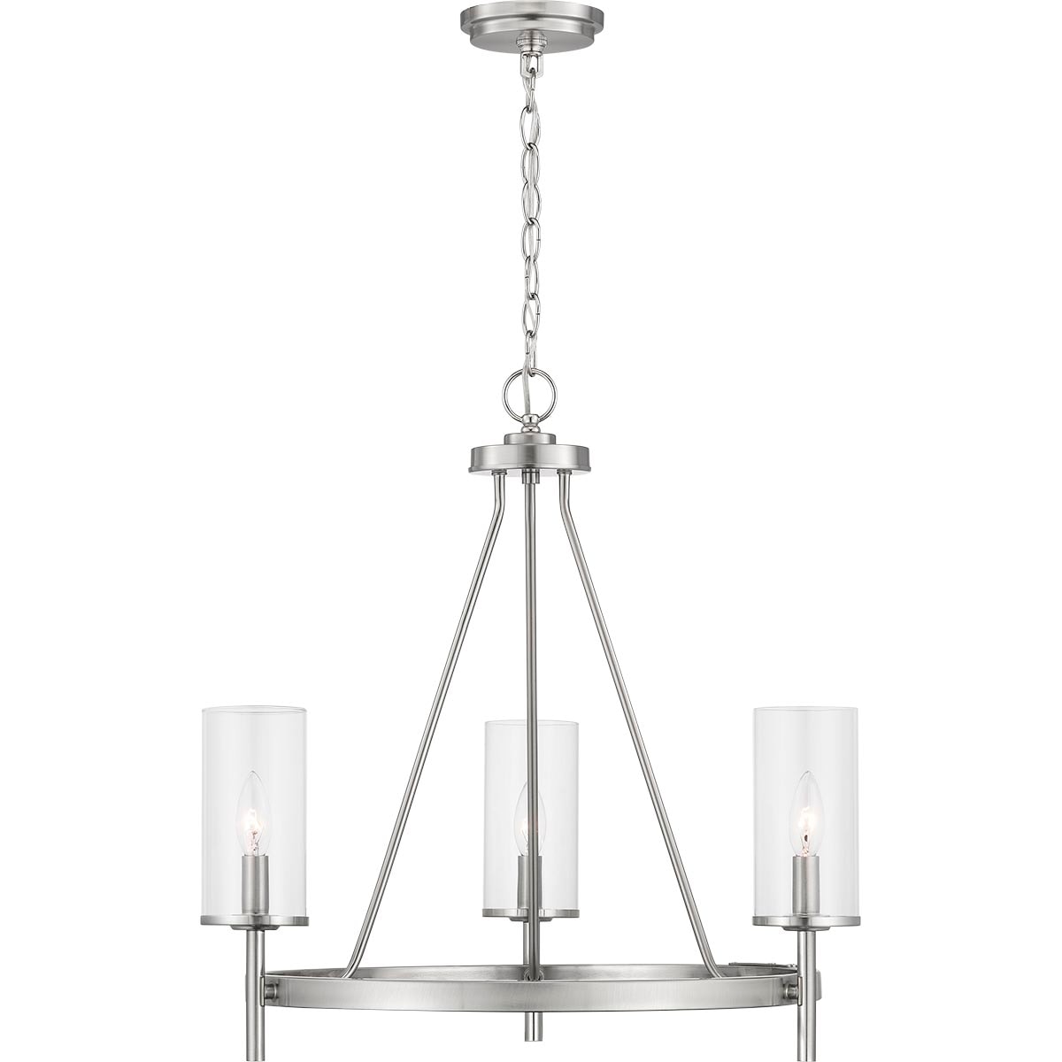 Progress Lighting Strahan 3-Light Brushed Nickel Transitional Chandelier