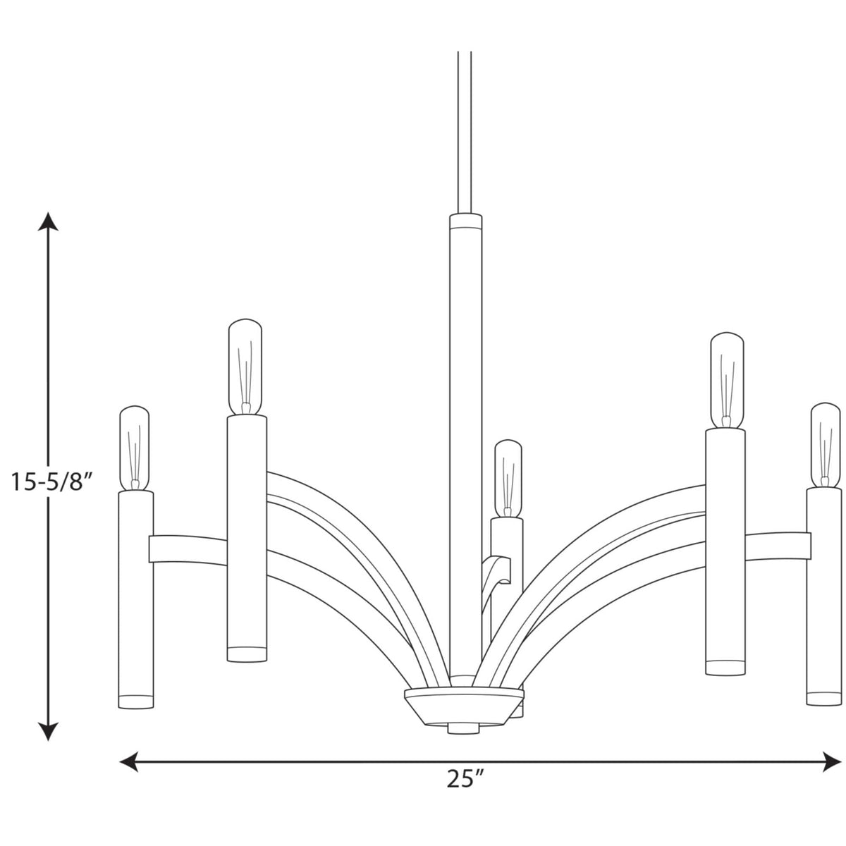 Progress Lighting Draper 5-Light Polished Nickel Transitional Chandelier