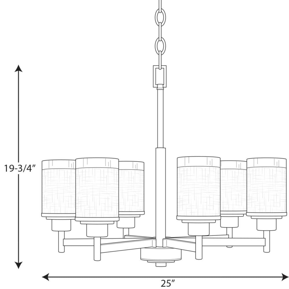 Progress Lighting Alexa 6-Light Brushed Nickel Traditional Chandelier
