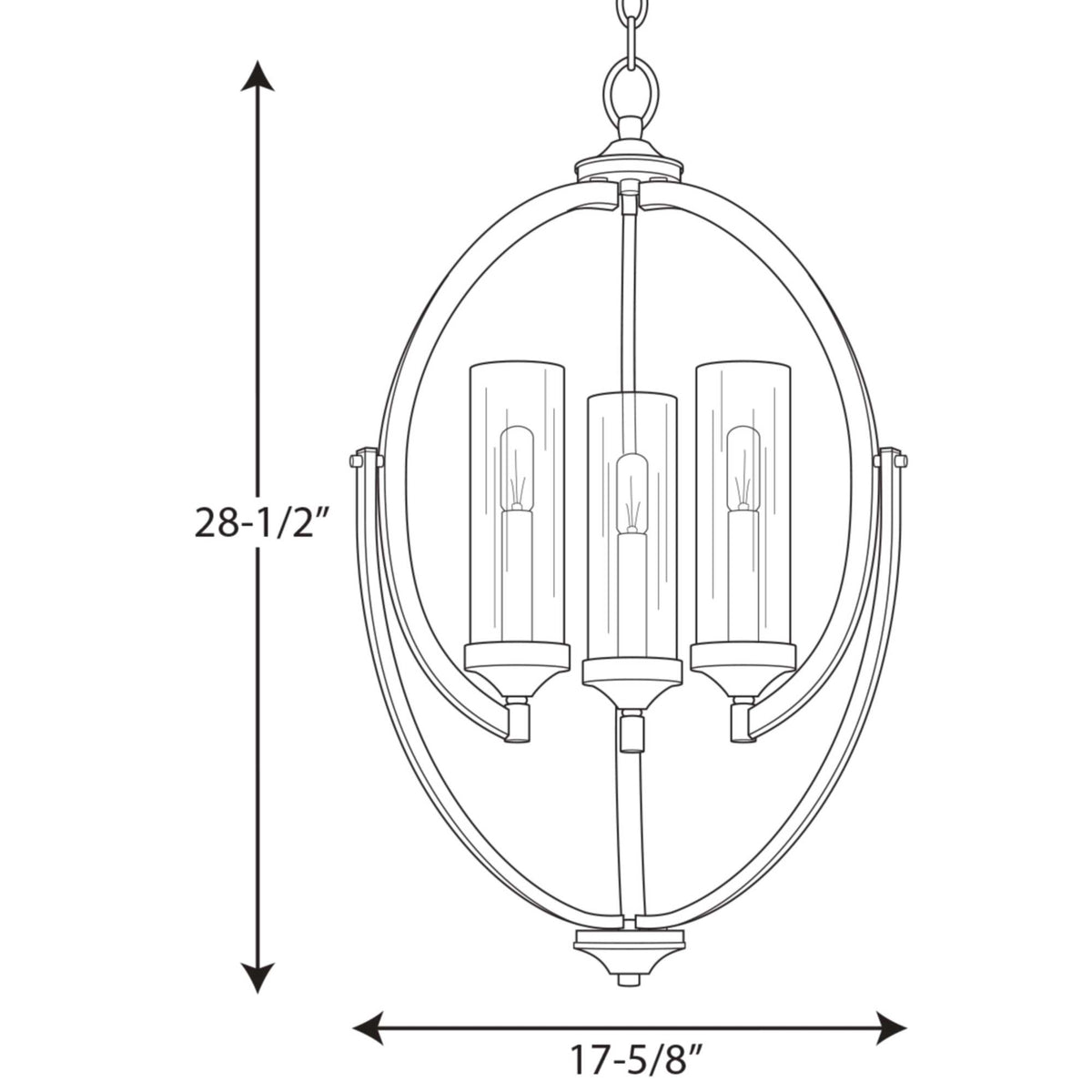 Progress Lighting Evoke 3-Light Polished Nickel Transitional Chandelier