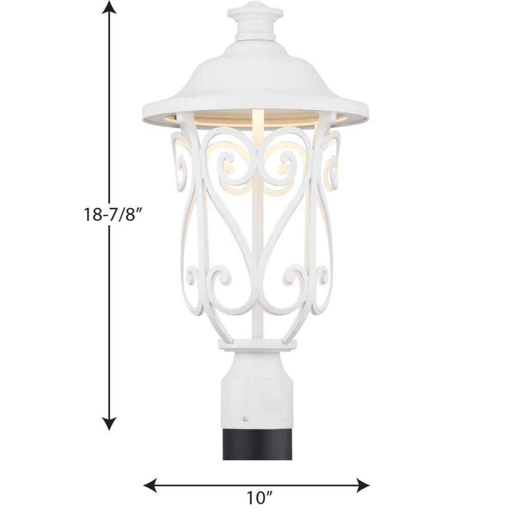 Progress Lighting Leawood LED 17-Watt 18.875-in White Transitional Outdoor Post Light