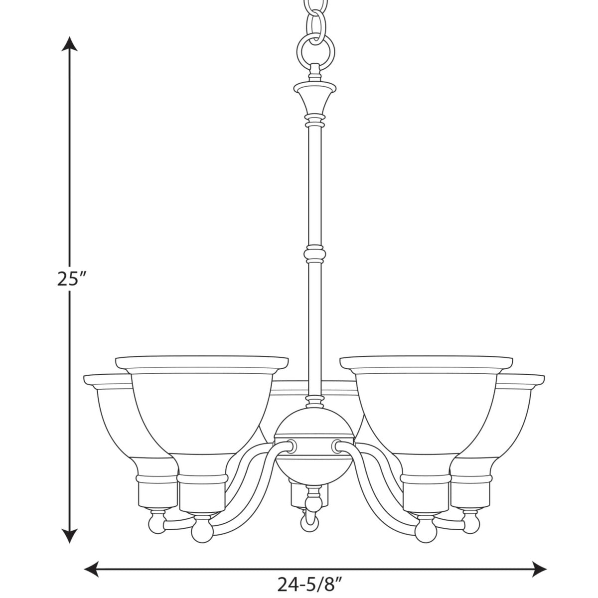 Progress Lighting Madison 5-Light Brushed Nickel Transitional Chandelier