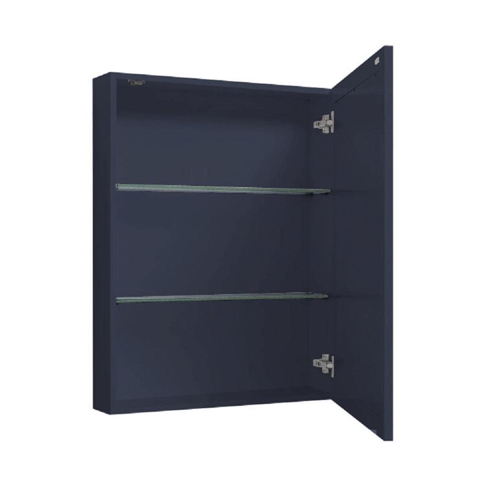 Avanity 24-in x 30-in Surface Mount Navy Blue Mirrored Soft Close Medicine Cabinet