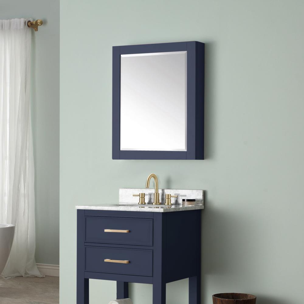 Avanity 24-in x 30-in Surface Mount Navy Blue Mirrored Soft Close Medicine Cabinet