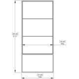 37 in. x 84 in. 3/4 Lite Concorde KD Clear Glass Black Metal Finish Sliding Barn Door with Hardware Kit - Super Arbor
