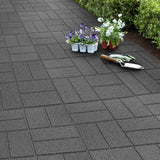 Reversible 16 in. x 16 in. x 0.75 in. Slate Brick Face/Flat Profile Rubber Paver - Super Arbor