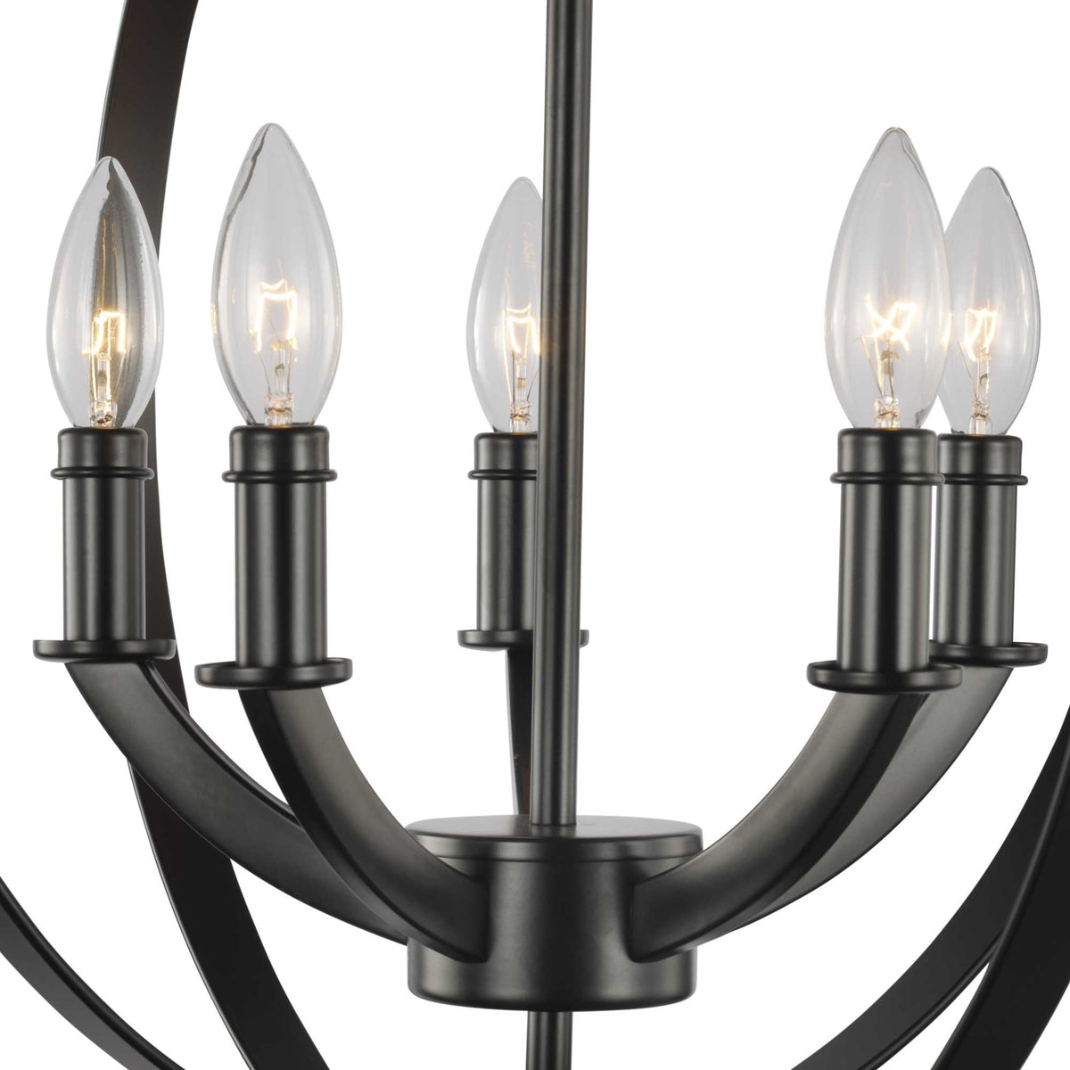 Progress Lighting Equinox 5-Light Matte Black Transitional Chandelier