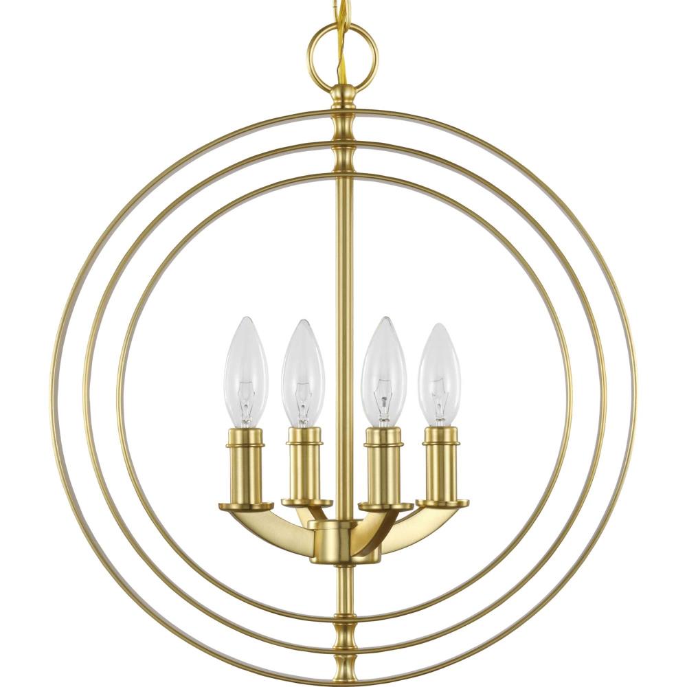 Progress Lighting Equinox 4-Light Antique Bronze Transitional Geometric Medium Hanging Pendant Light