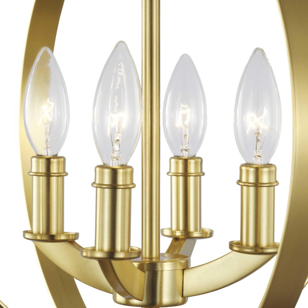 Progress Lighting Equinox 4-Light Antique Bronze Transitional Geometric Medium Hanging Pendant Light