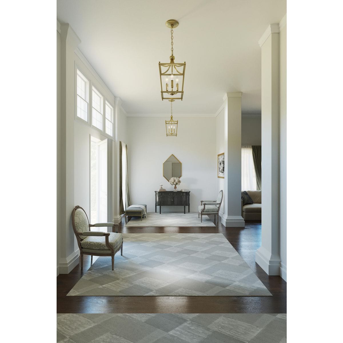 Progress Lighting Parkhurst 3-Light Brushed Bronze Traditional Lantern Medium Hanging Pendant Light