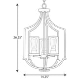 Progress Lighting Lassiter 3-Light Brushed Nickel Traditional Clear Glass Cylinder Medium Hanging Pendant Light