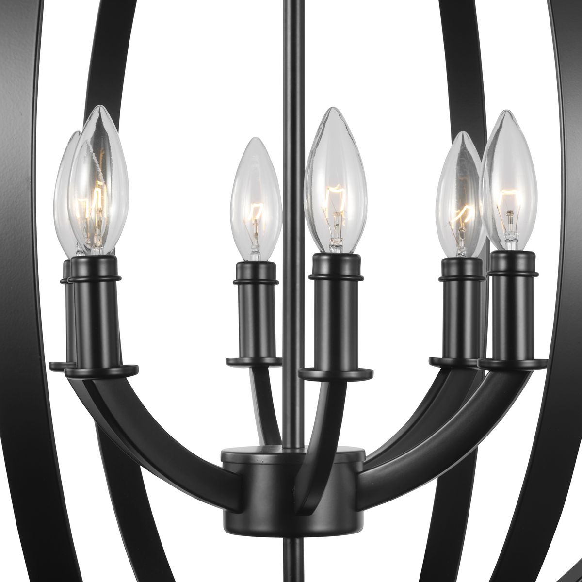 Progress Lighting Equinox 6-Light Matte Black Transitional Chandelier
