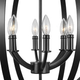 Progress Lighting Equinox 6-Light Matte Black Transitional Chandelier
