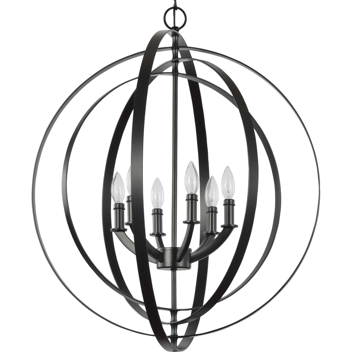 Progress Lighting Equinox 6-Light Matte Black Transitional Chandelier