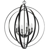 Progress Lighting Equinox 6-Light Matte Black Transitional Chandelier