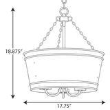 Progress Lighting Galveston 3-Light Galvanized Farmhouse Seeded Glass Cylinder Medium Hanging Pendant Light