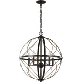 Progress Lighting Brandywine 5-Light Antique Bronze Transitional Globe Medium Hanging Pendant Light