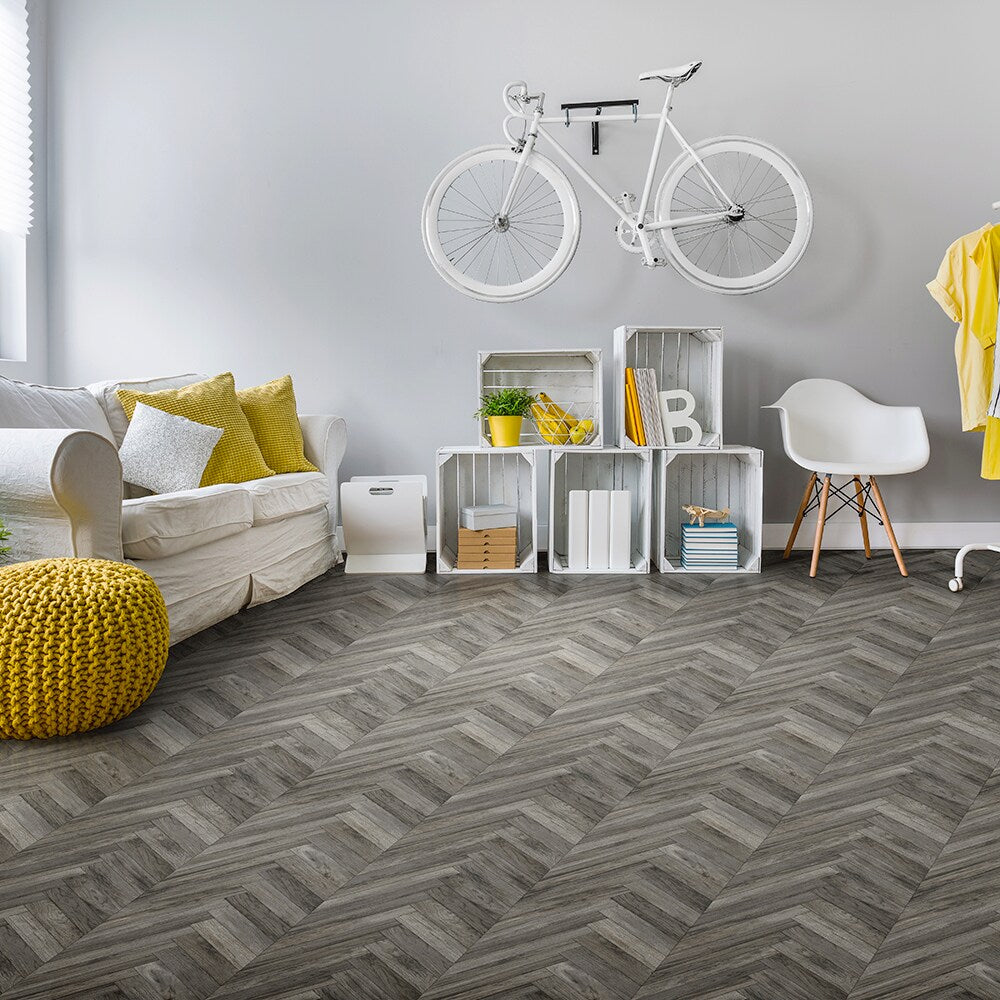 Congoleum AirStep Advantage Wonder 12-ft W x Cut-to-Length Porpoise Wood Look Low-Gloss Sheet Vinyl Flooring