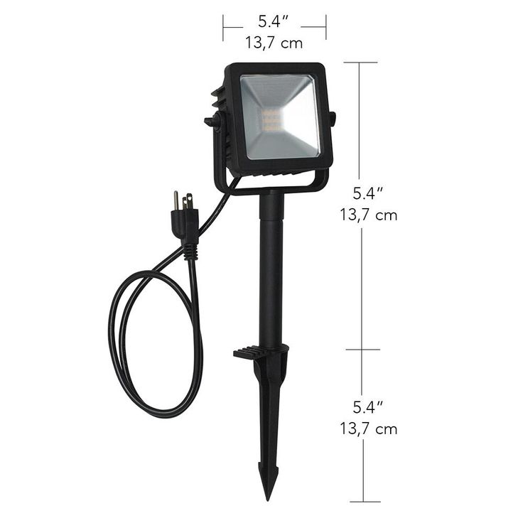 Line Voltage Black Outdoor Integrated LED Landscape Flood Light