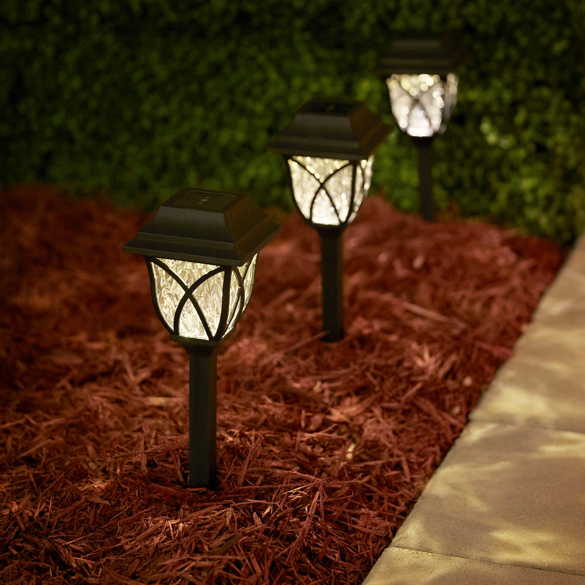 Portfolio 4X Brighter 4.8-Lumen Black Solar Integrated LED Path Light, 3500K