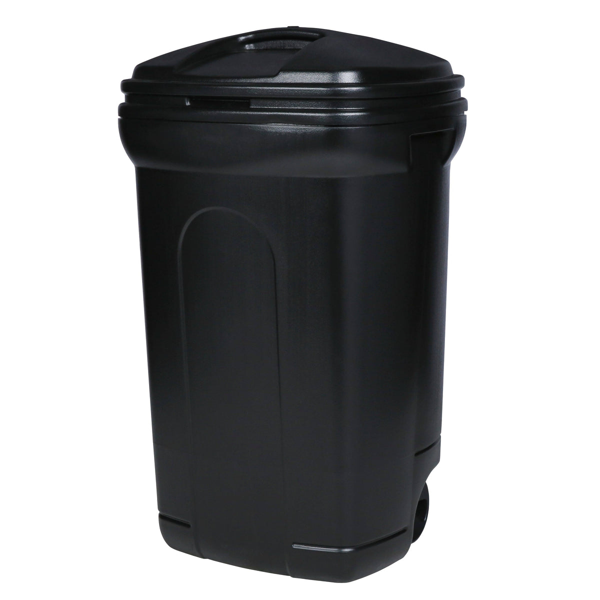 Blue Hawk 45-Gallon Black Plastic Wheeled Trash Can with Lid