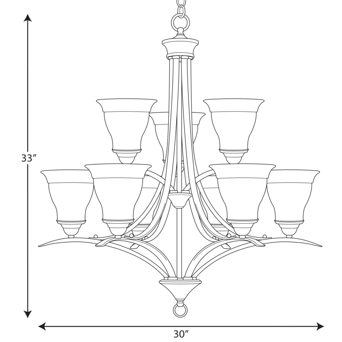 Progress Lighting Trinity 9-Light Antique Bronze Transitional Chandelier